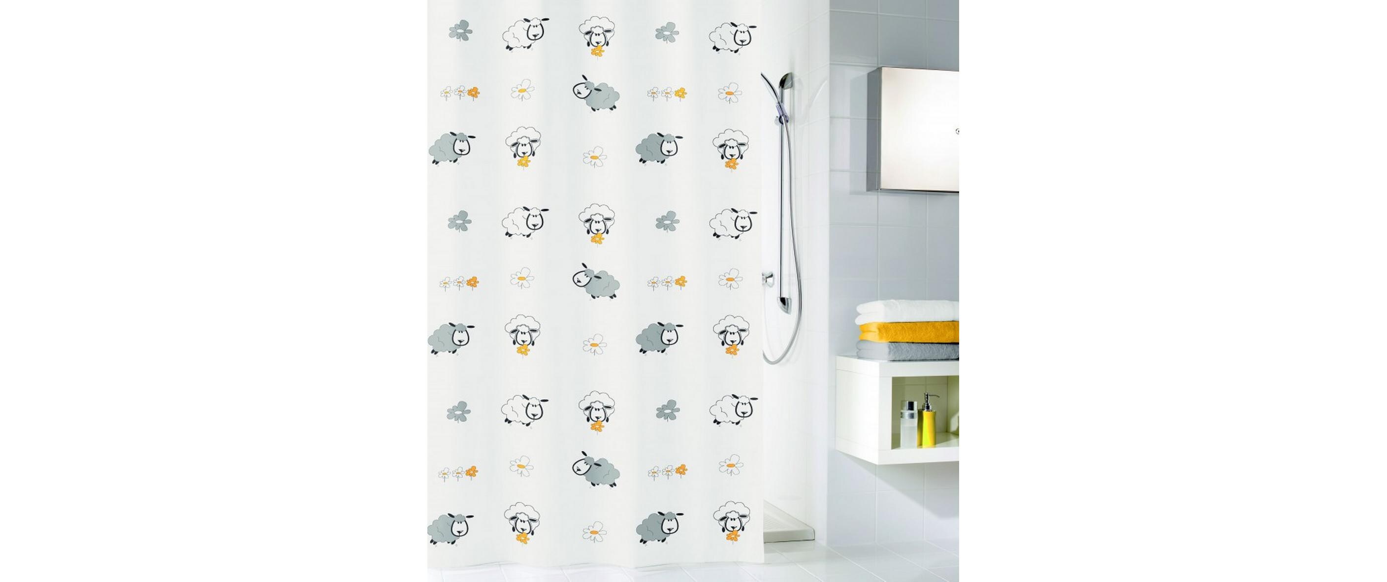 Kleine Wolke Duschvorhang Sheep 180 x 200 cm, Mehrfarbig