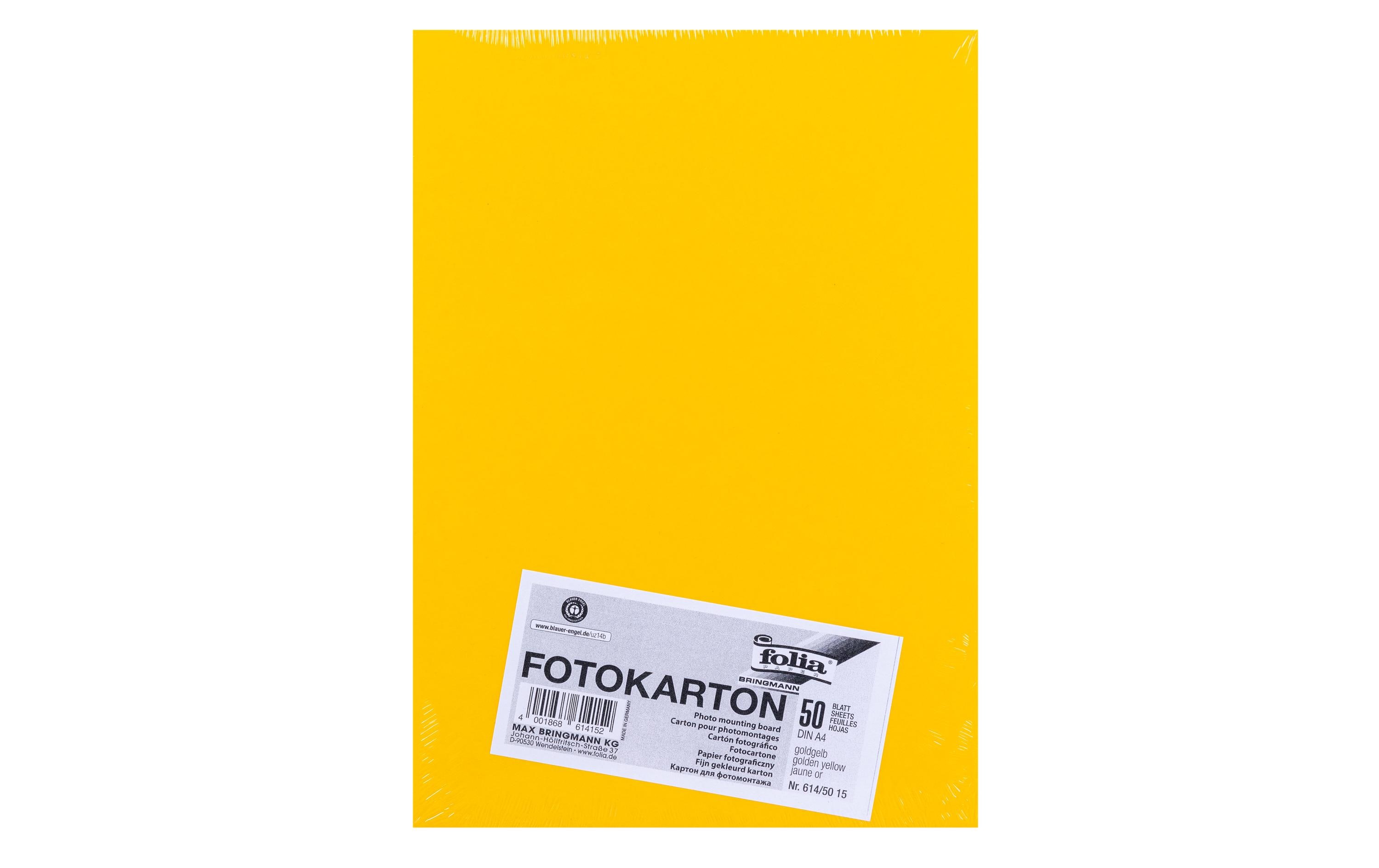 Folia Fotokarton A4, 300 g/m², 50 Blatt, Goldgelb
