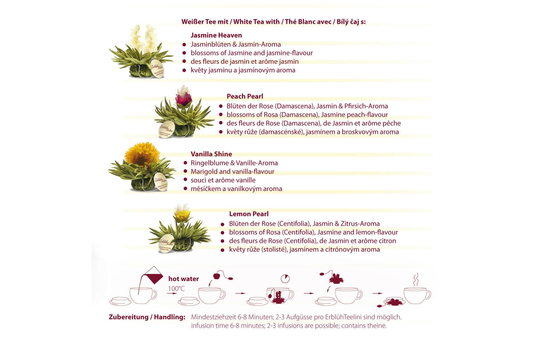 Creano Erblühtee Erblühteelini Weisstee 8er Set