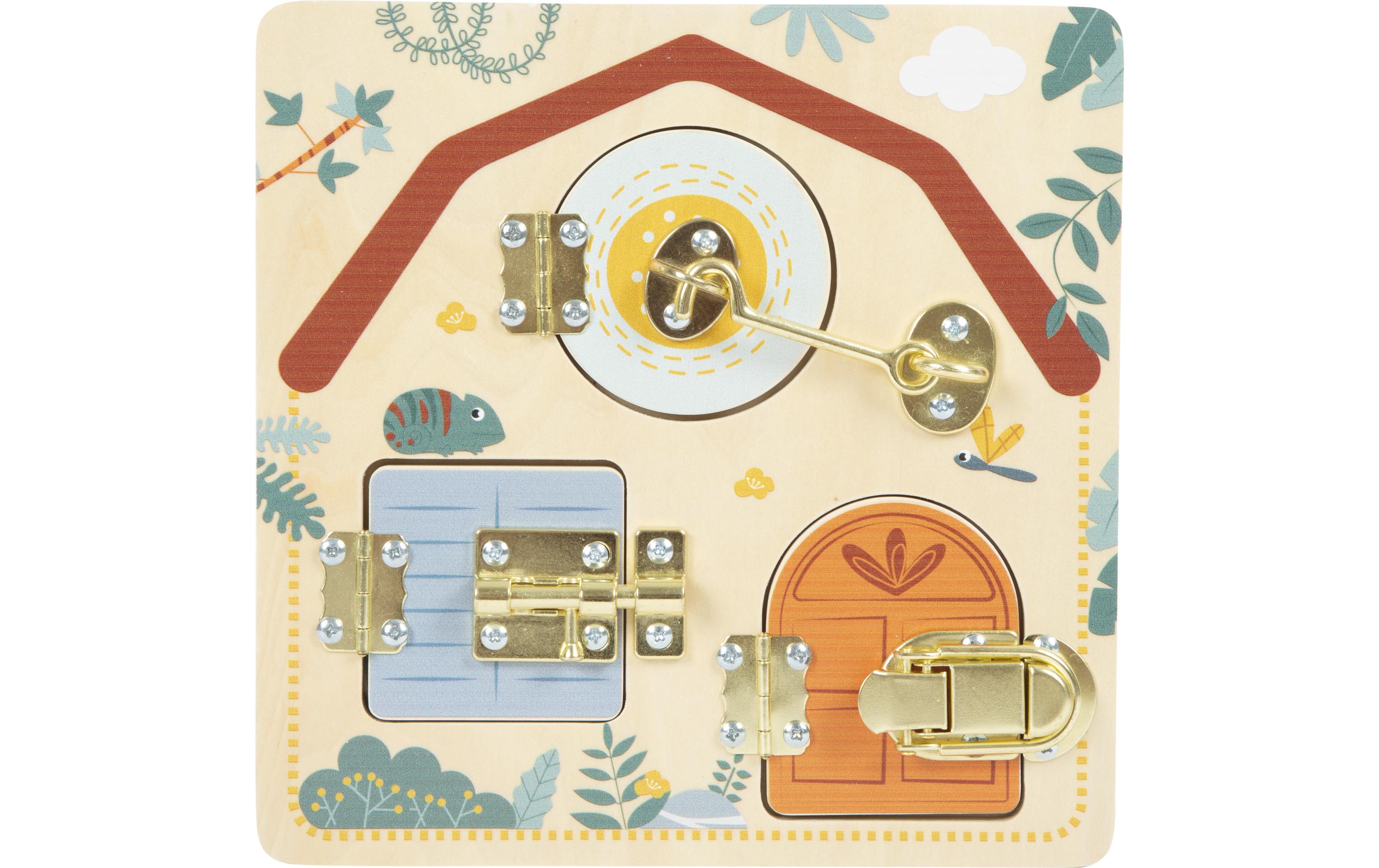 small foot Motorikbrett Schloss und Riegel «Safari»