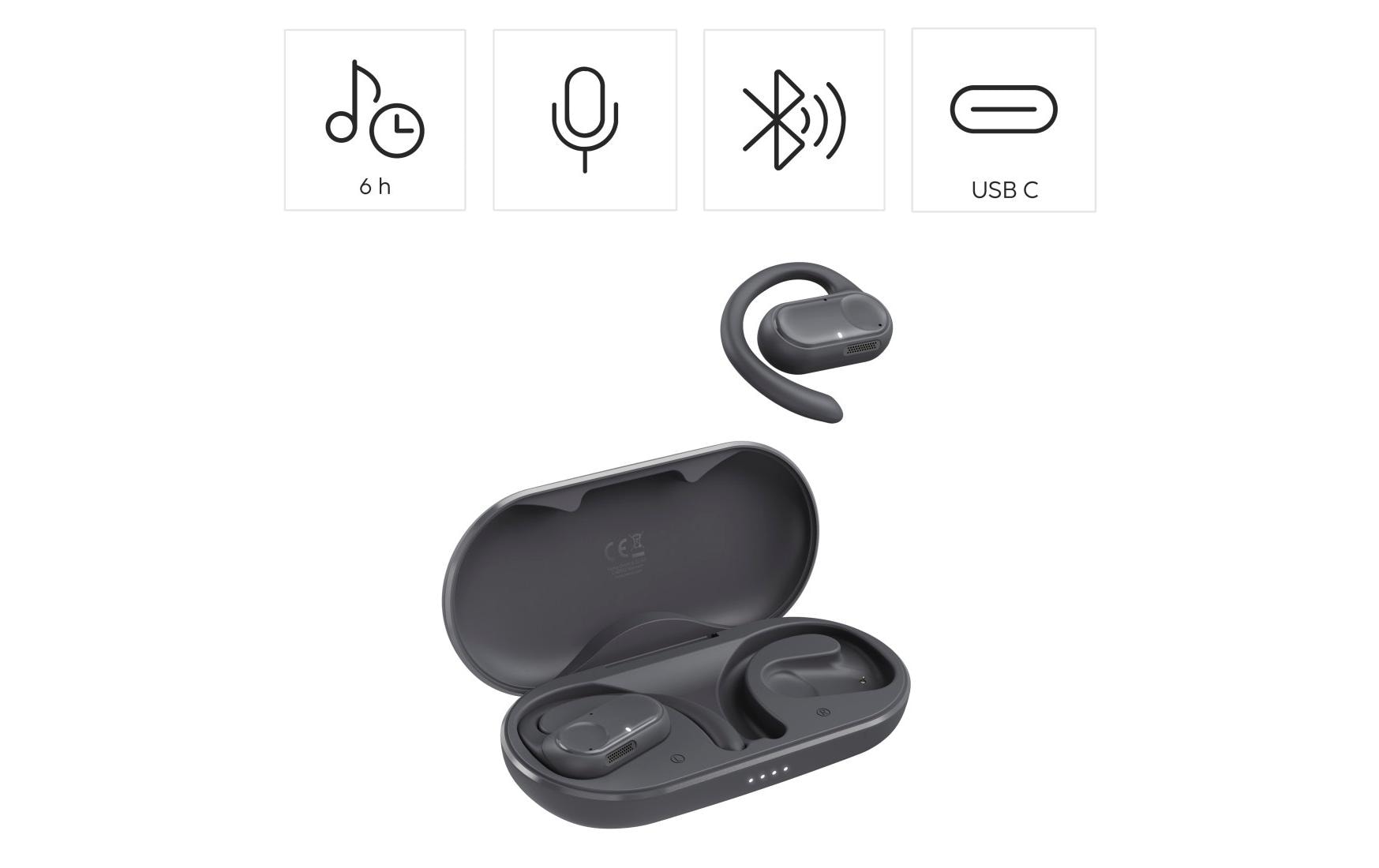 Hama Open-Ear Kopfhörer Spirit Open BT OWS True Wireless Schwarz