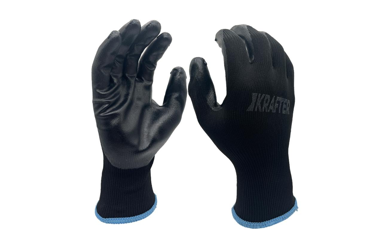 Krafter Arbeitshandschuh Polyester, L, Schwarz, 1 Paar