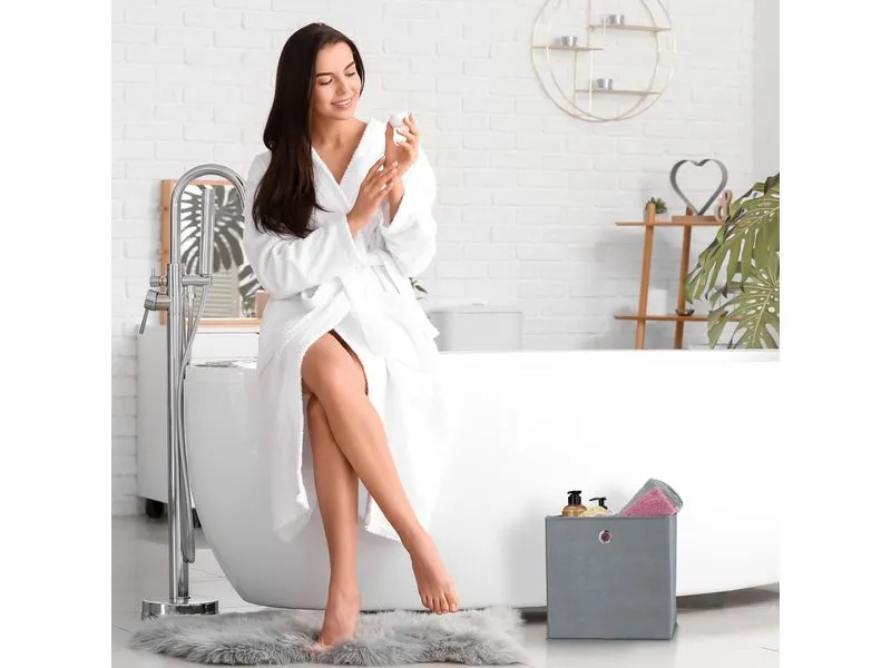 relaxdays Aufbewahrungsbox 4er Set Grau
