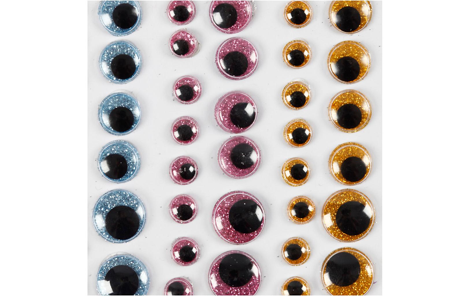 Creativ Company Wackelaugen 8 - 15 mm 54 Stück, Hellblau/Rosa/Gold Creativ Company Wackelaugen 8 - 15 mm 54 Stück, Hellblau/Rosa/Gold