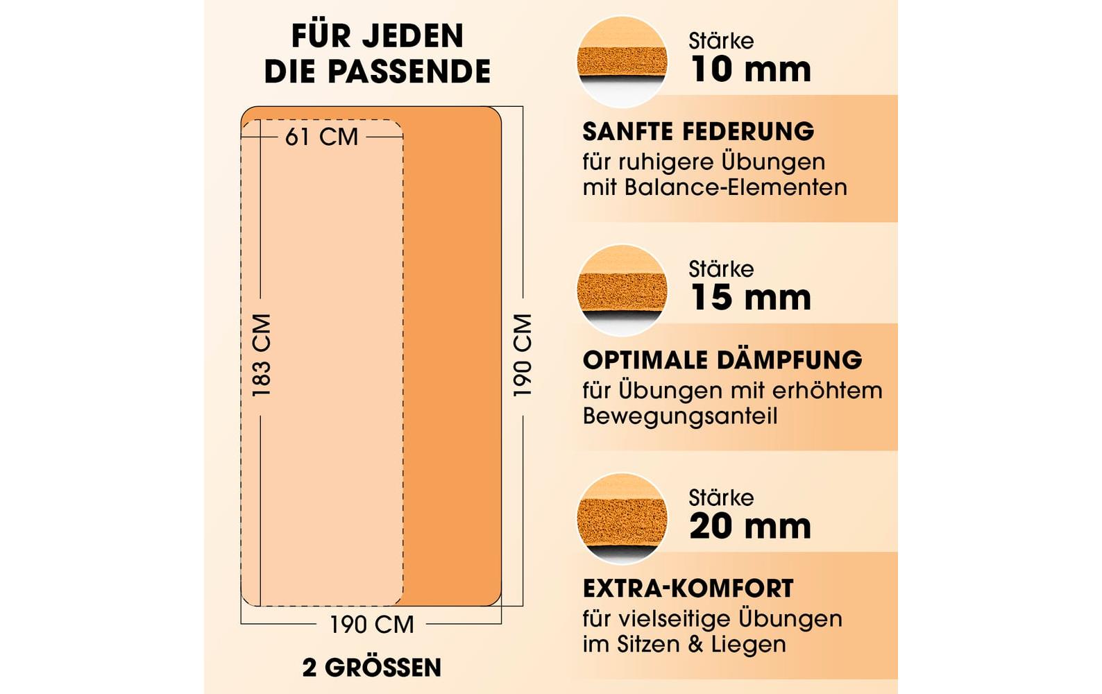 World Fitness Fitnessmatte Jivan 183 cm x 61 cm, Orange