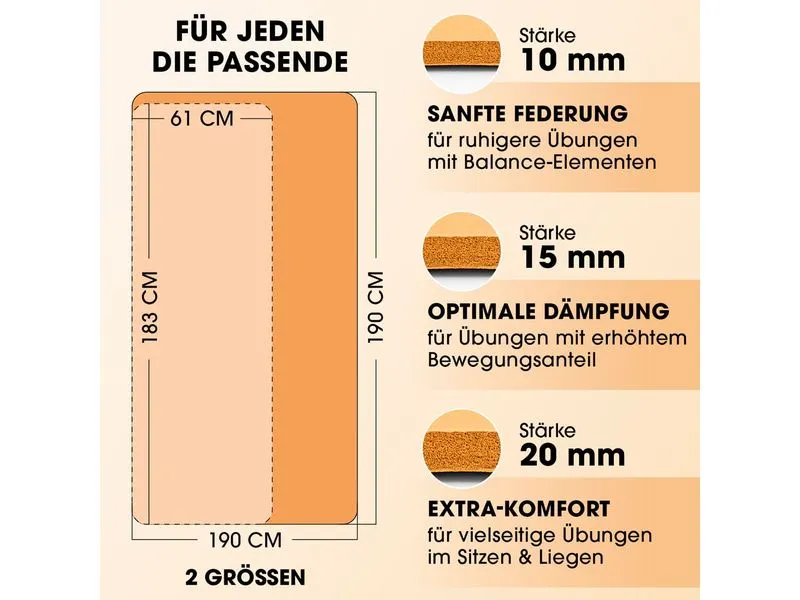 World Fitness Fitnessmatte Jivan 183 cm x 61 cm, Orange