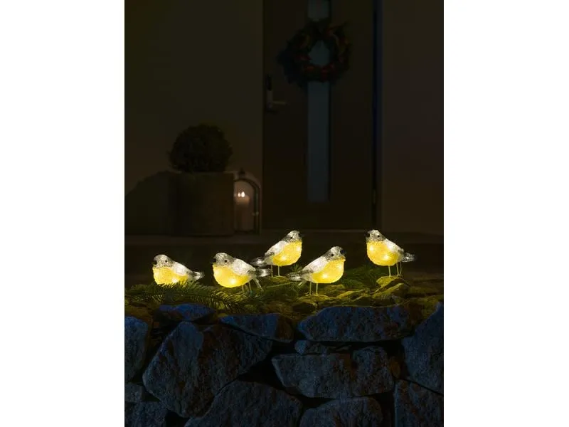 Konstsmide LED-Figur Acryl Vögel, 5er Set Konstsmide LED-Figur Acryl Vögel, 5er Set