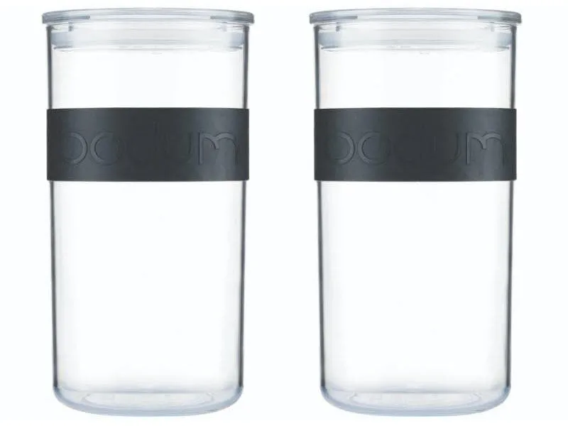 Bodum Vorratsglas Presso 2 Stück, 2 l, Transparent/Schwarz