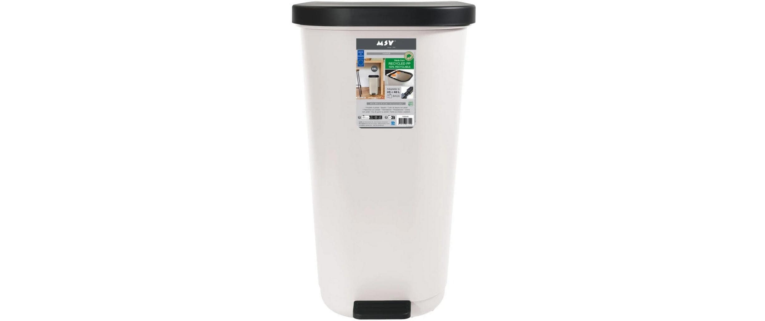 MSV Abfalleimer Harper 35 l, Weiss