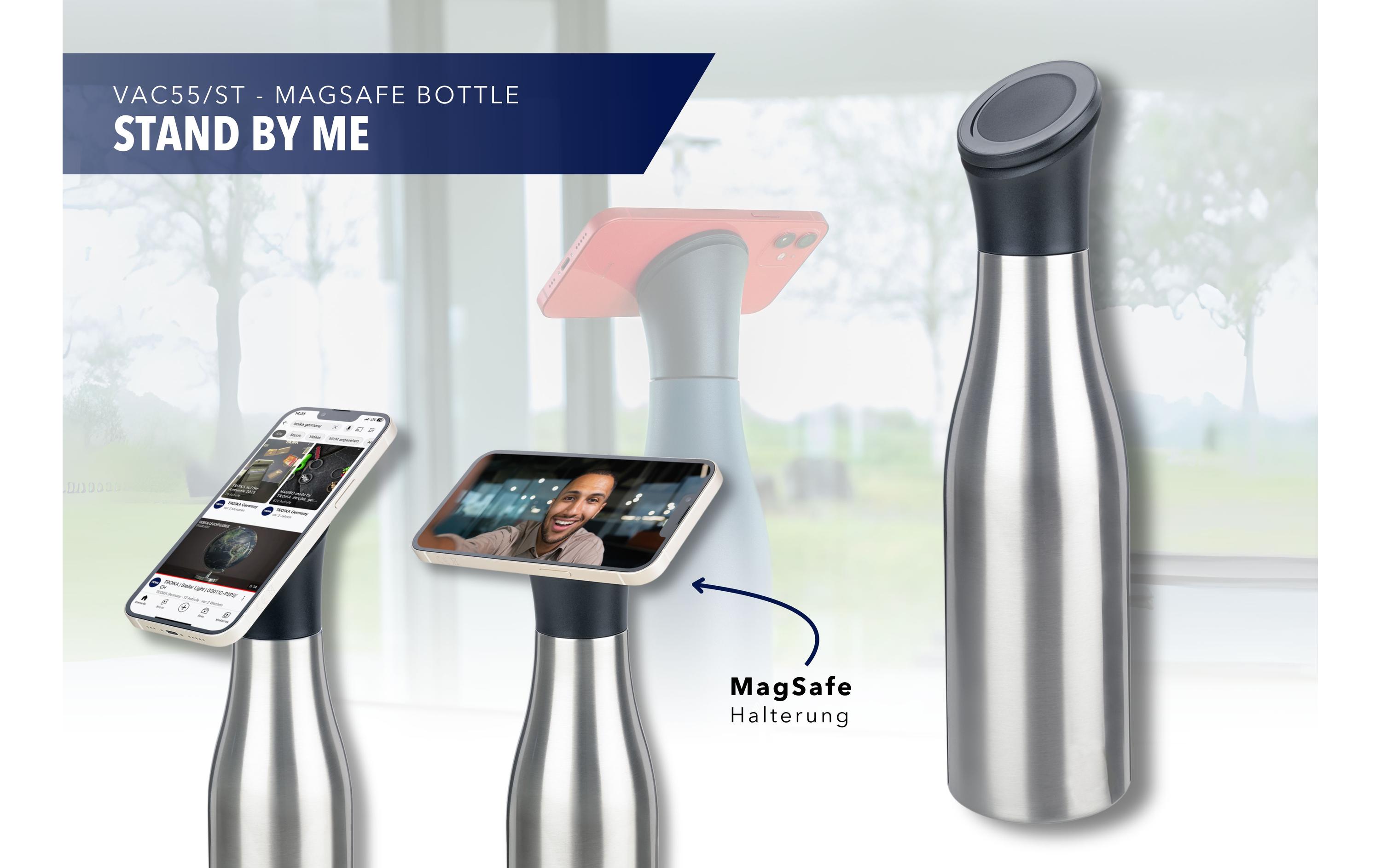 Troika Thermoflasche mit MagSafe, Silber 550 ml, Silber