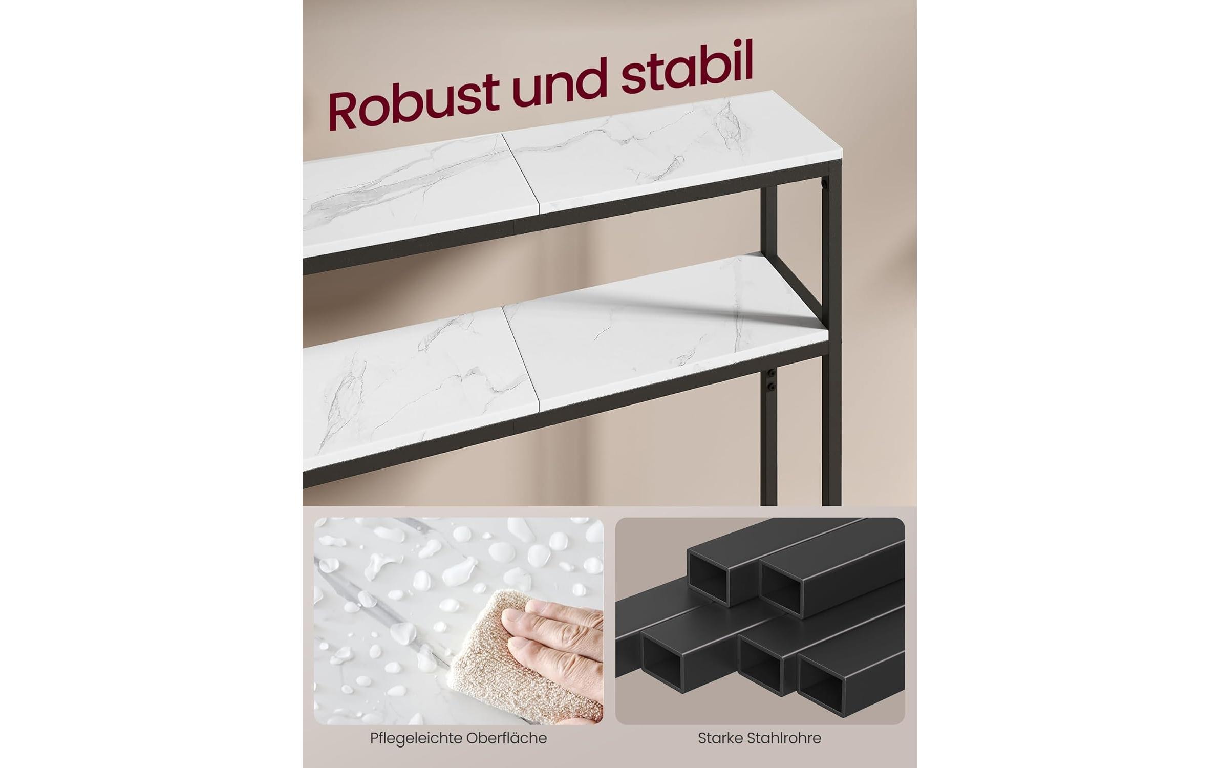 VASAGLE Konsolentisch 100 x 80.5 cm, Weiss