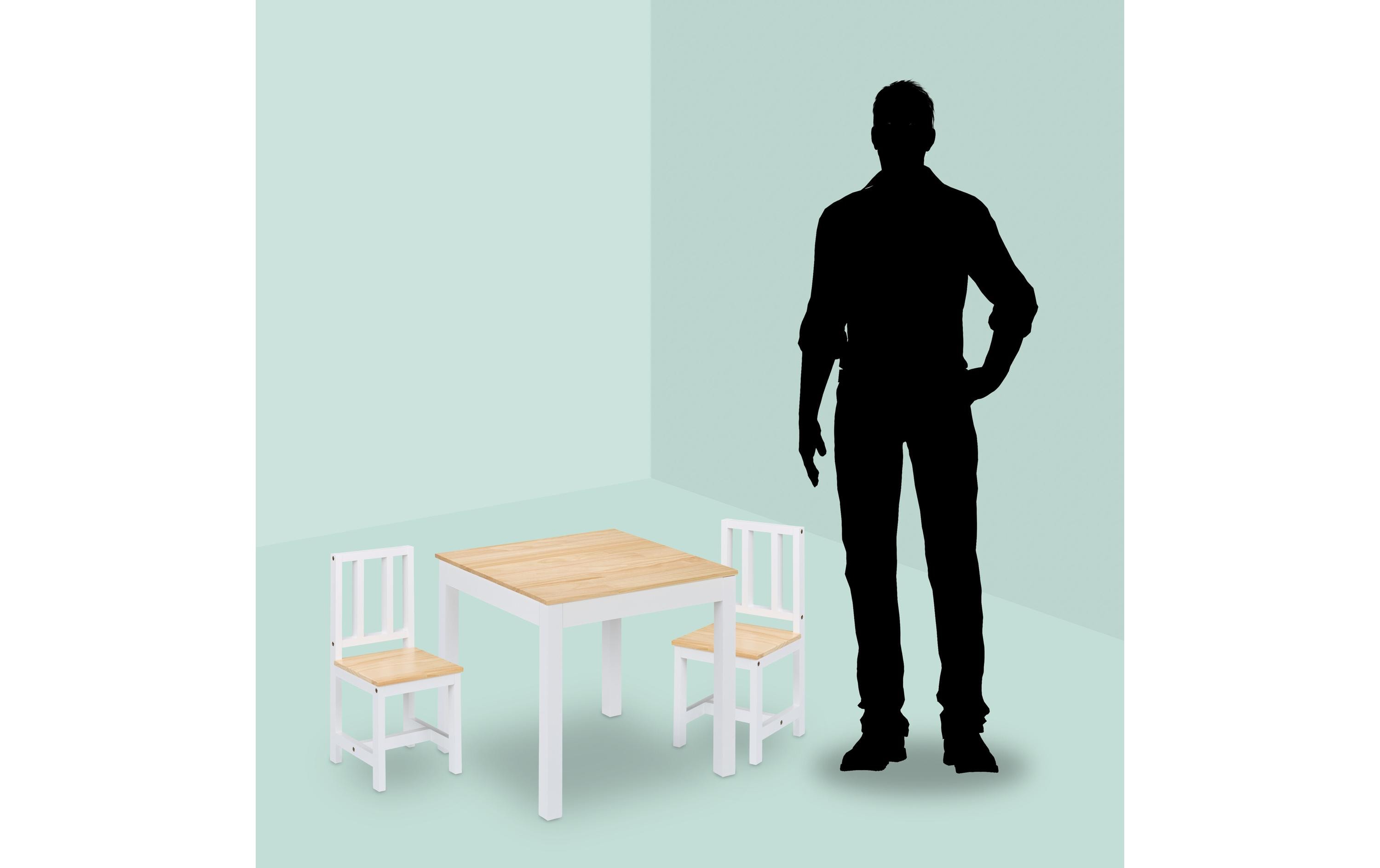 relaxdays Kindersitzgruppe 3-teilig Hellbraun; Weiss