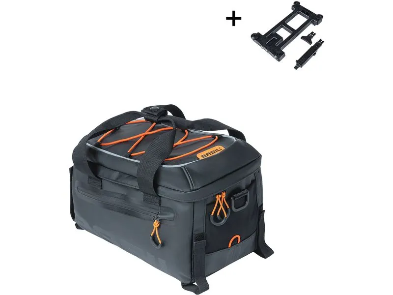BASIL Gepäckträgertasche Miles Tarpaulin MIK 7 l, Schwarz/Orange BASIL Gepäckträgertasche Miles Tarpaulin MIK 7 l, Schwarz/Orange