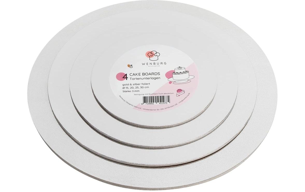 Wenburg Premium Tortenunterlagen 4er-Set – Gold & Siber Wenburg Premium Tortenunterlagen 4er-Set – Gold & Siber