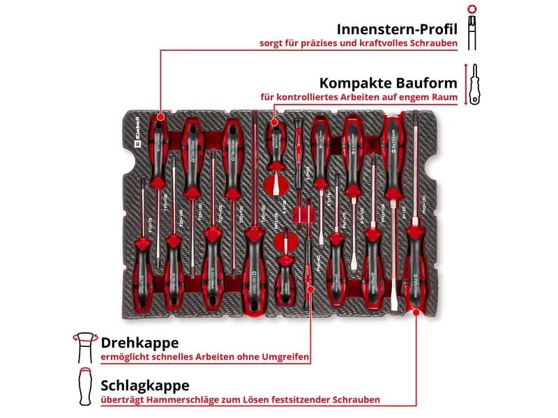 Einhell E-Case 17-tlg., Chrom-Vanadium-Stahl