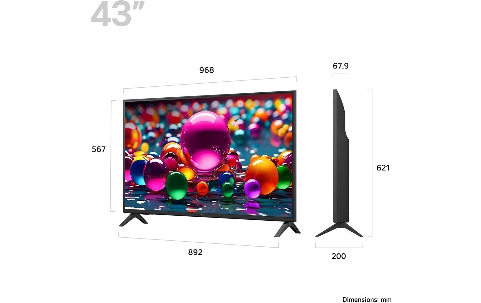 LG TV 43UA75006LA 43, 3840 x 2160 (Ultra HD 4K), LED-LCD