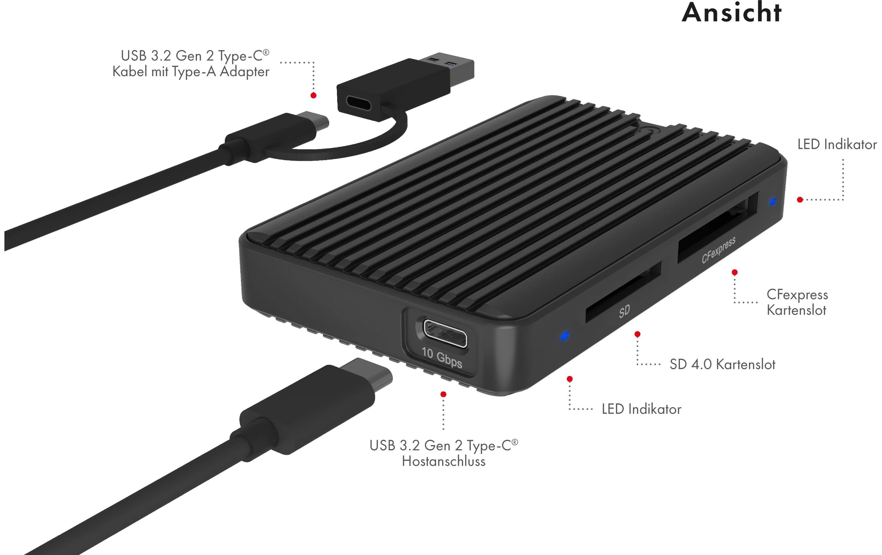 ICY BOX Card Reader Extern IB-CR504-C31 ICY BOX Card Reader Extern IB-CR504-C31
