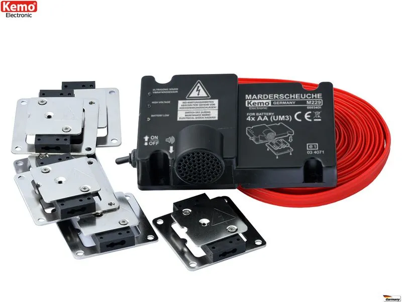 Kemo Marderabwehr mit Plus-Minus-Kontaktplatte Kemo Marderabwehr mit Plus-Minus-Kontaktplatte