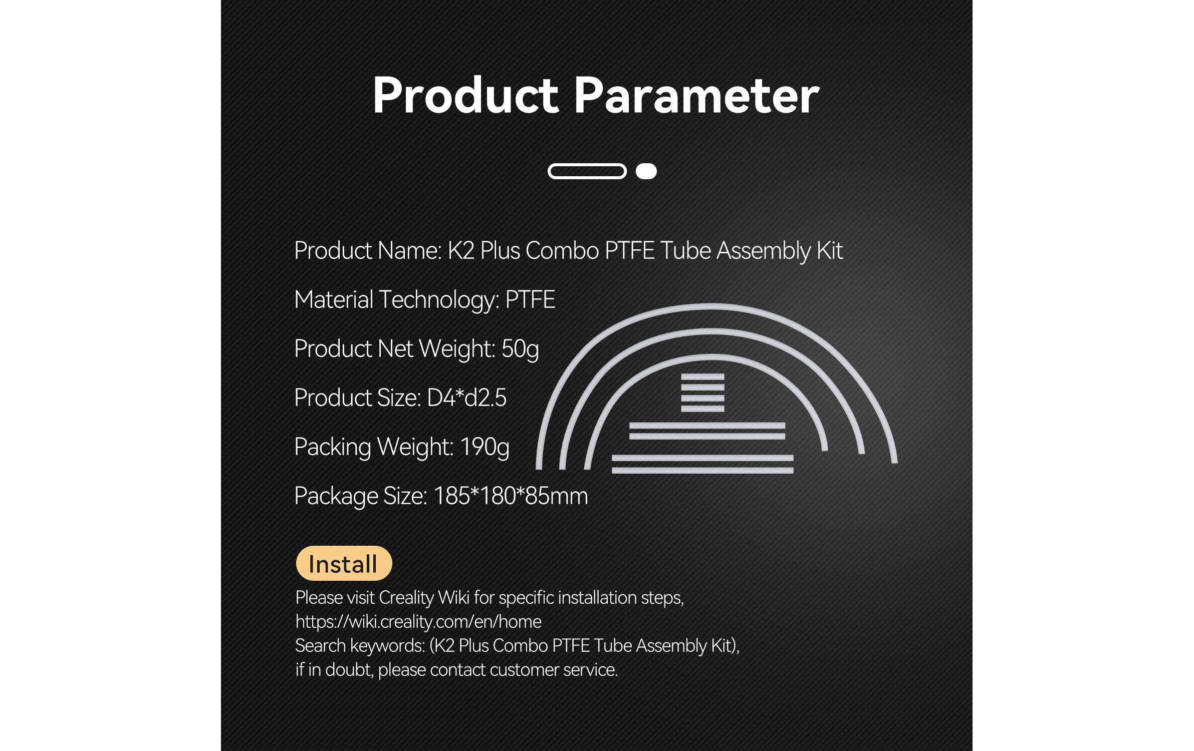Creality K2 Plus Combo - Teflon tubes Kit