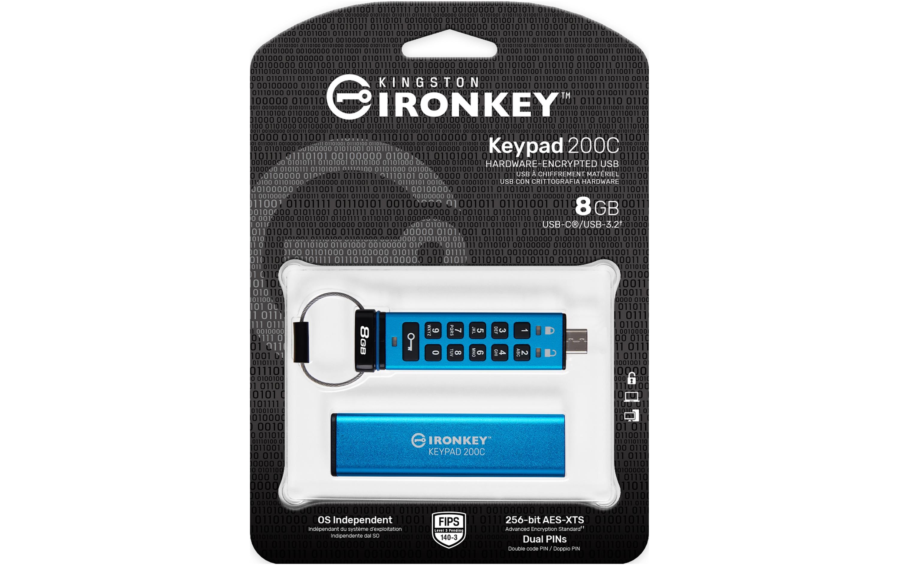 Kingston USB-Stick IronKey Keypad 200C 8 GB
