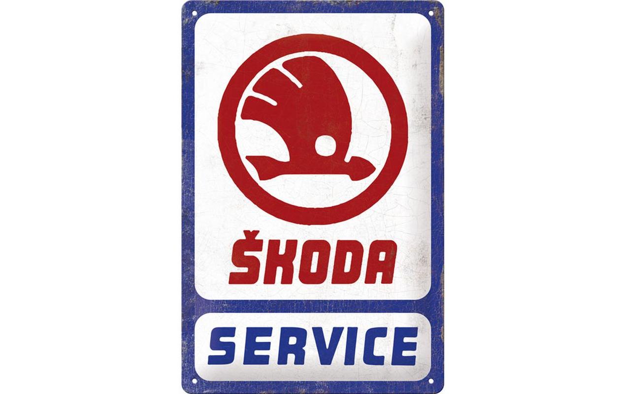 Nostalgic Art Schild Skoda Service 30 x 40 cm, Metall