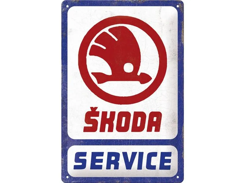Nostalgic Art Schild Skoda Service 30 x 40 cm, Metall