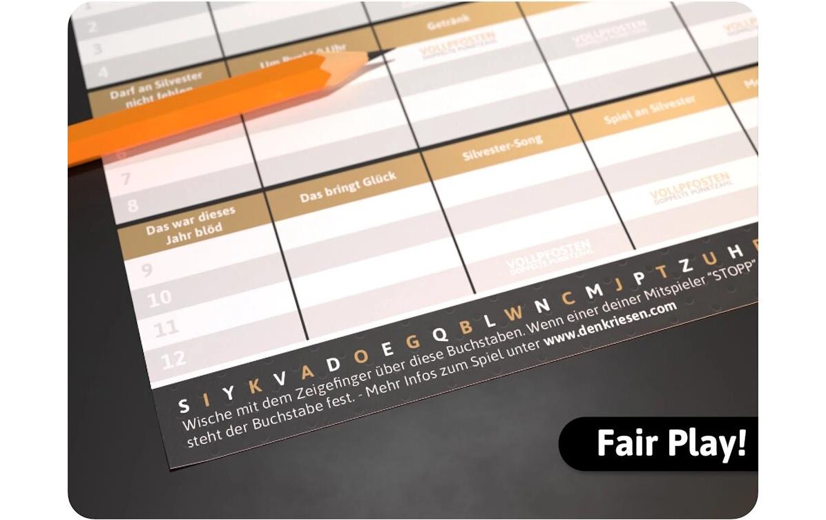 Denkriesen Stadt Land Vollpfosten – A4 Block Silvester Edition (d)