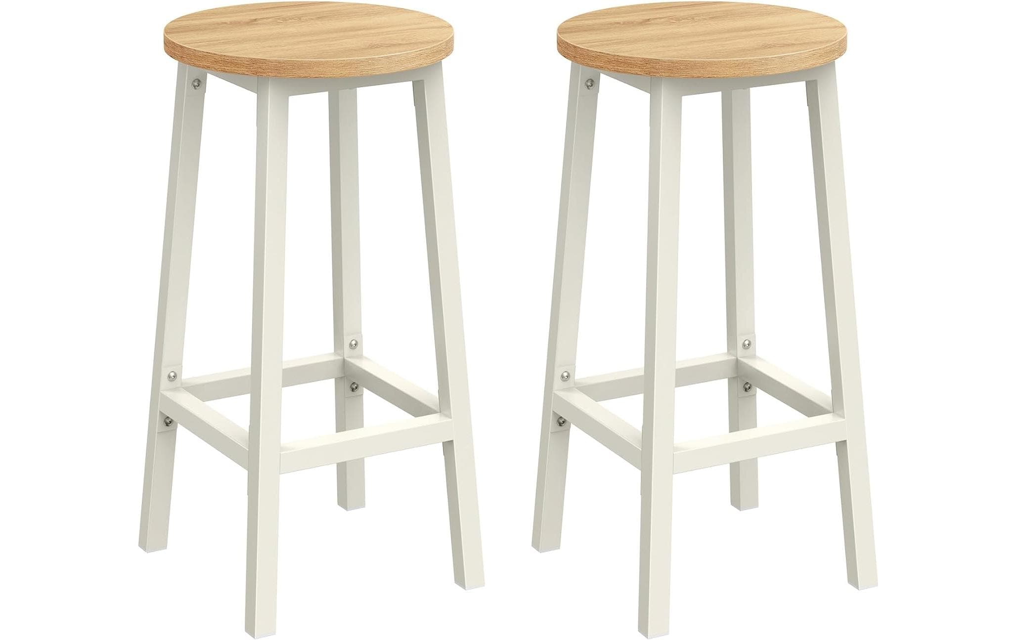 VASAGLE Barhocker 32 x 65 cm, Weiss, 2er Set