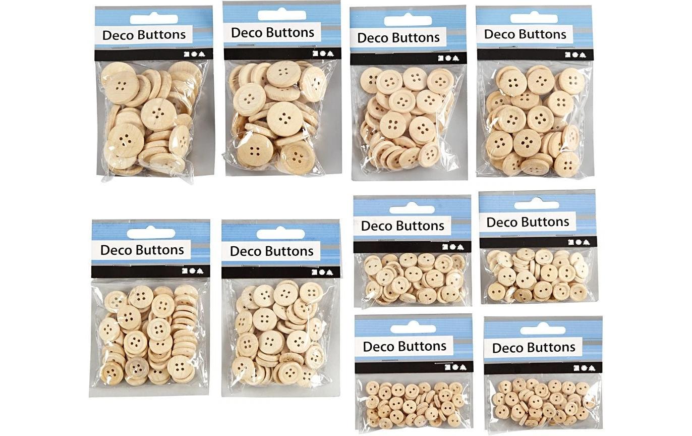 Creativ Company Knöpfe-Mix 8-23 mm, Nature, 440 Stück Creativ Company Knöpfe-Mix 8-23 mm, Nature, 440 Stück