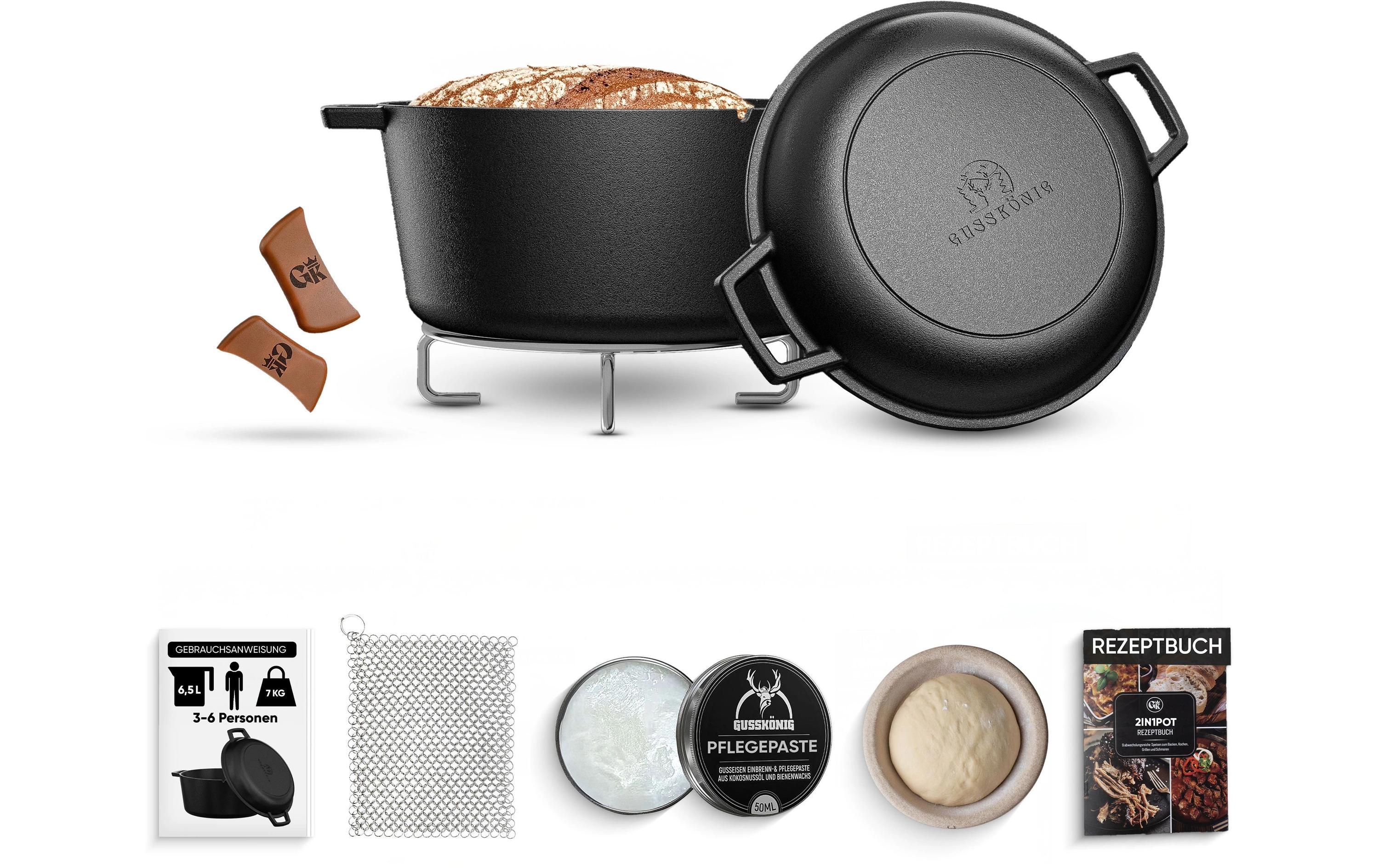 Gusskoenig Dutch Oven -Topf 4.8 l und Pfanne 1.8 l