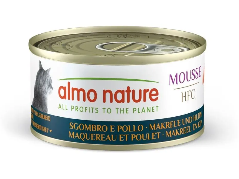 Almo Nature Nassfutter HFC Mousse Makrele und Huhn 24 x 70 g Almo Nature Nassfutter HFC Mousse Makrele und Huhn 24 x 70 g
