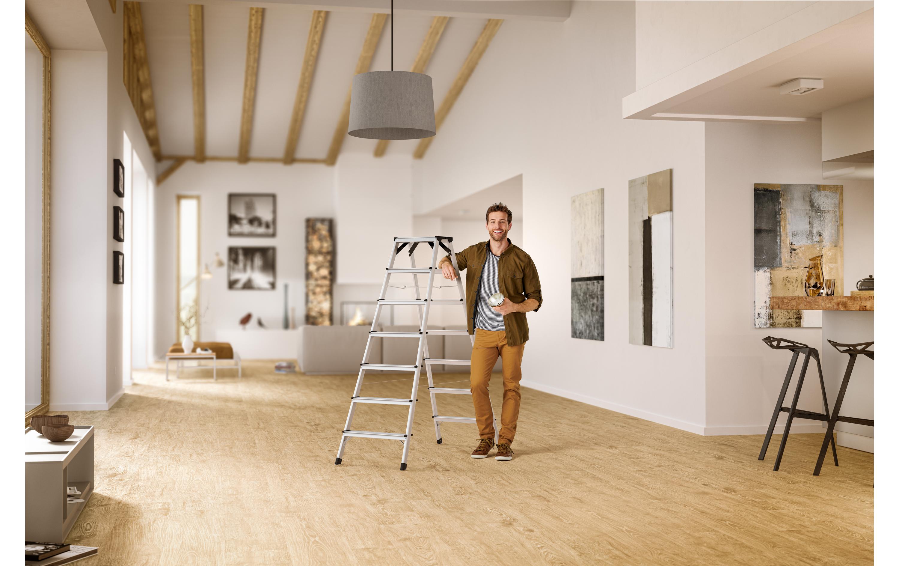 Hailo Doppelstufenleiter D60, Alu 7 Stufen