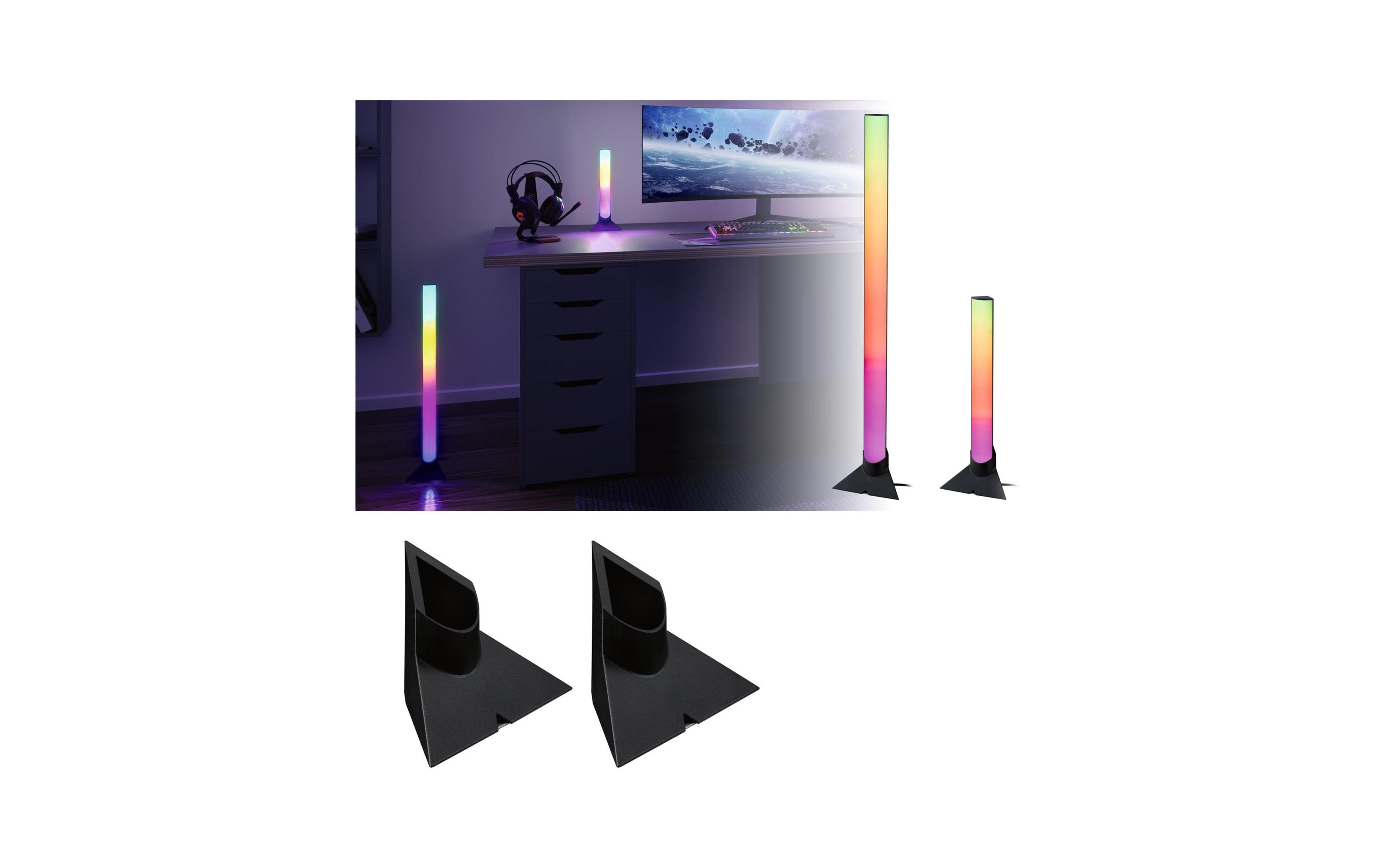 Paulmann EntertainLED Standfuss, 132 x 67 mm, Schwarz, 2 Stück