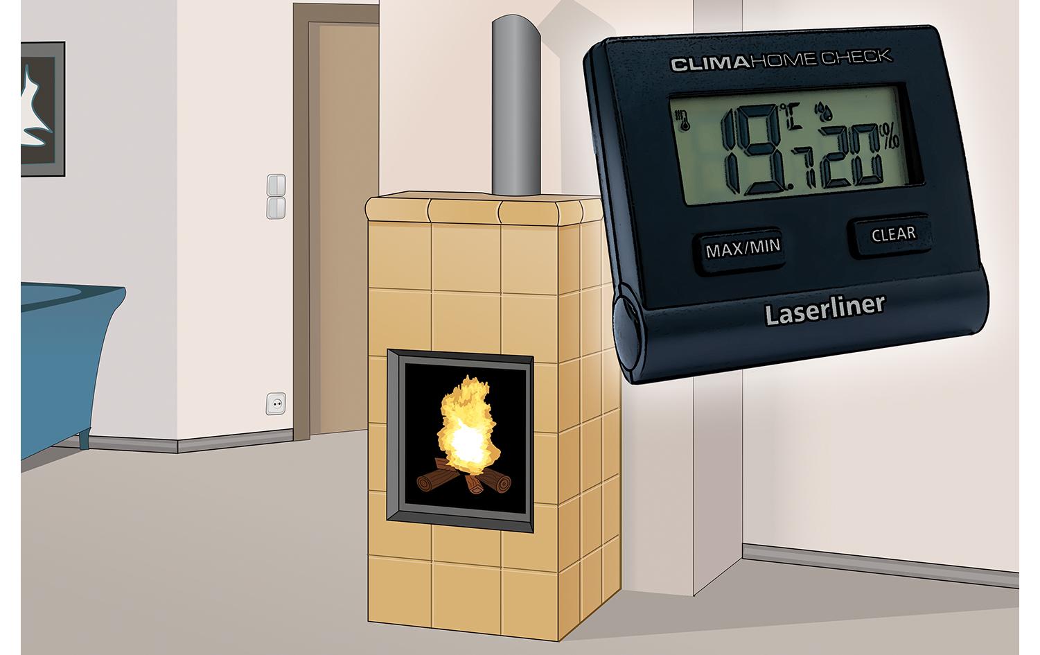 Laserliner Thermo-/Hygrometer ClimaHome-Check Black Digital