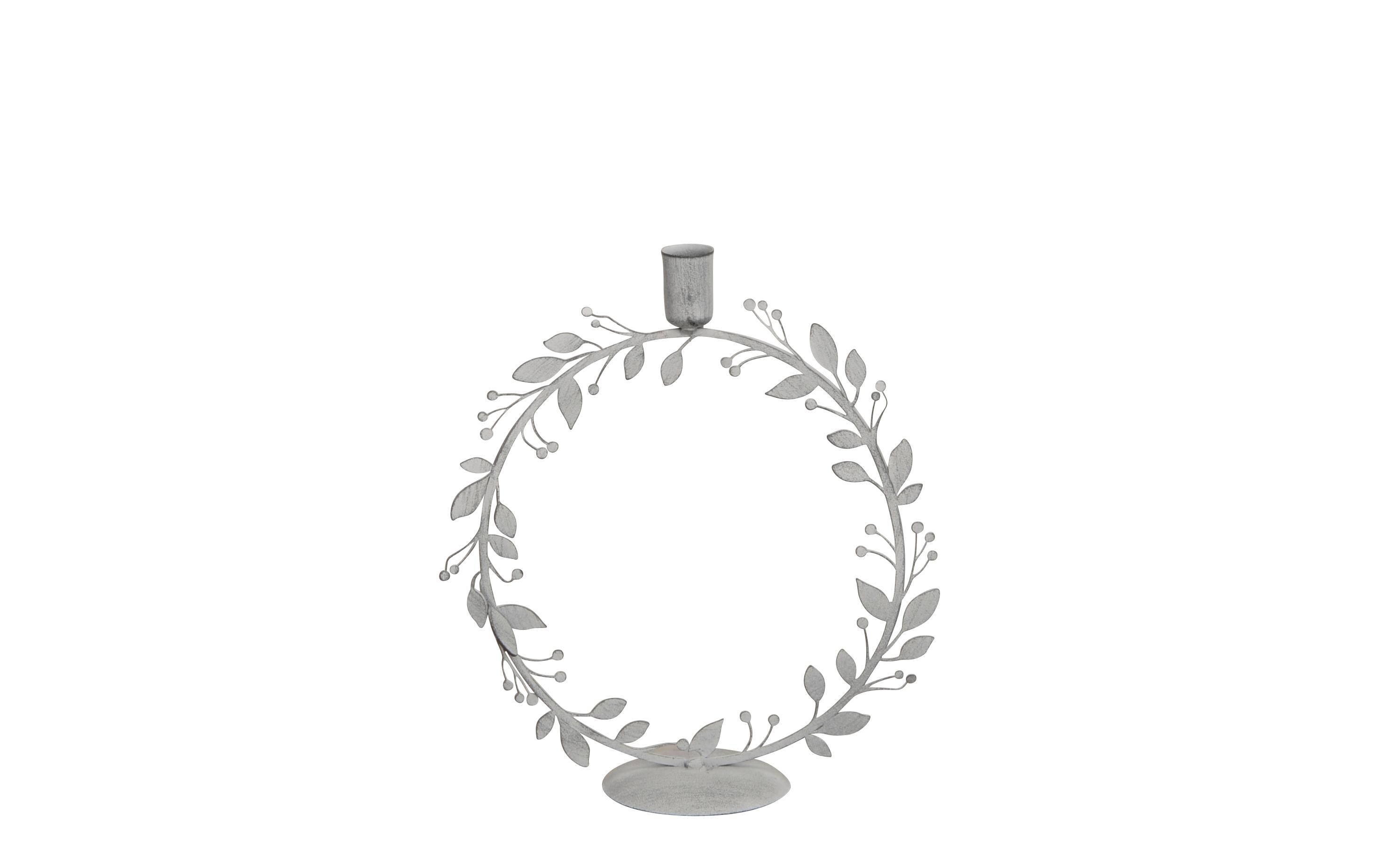 COCON Kerzenhalter Kranz, Grau