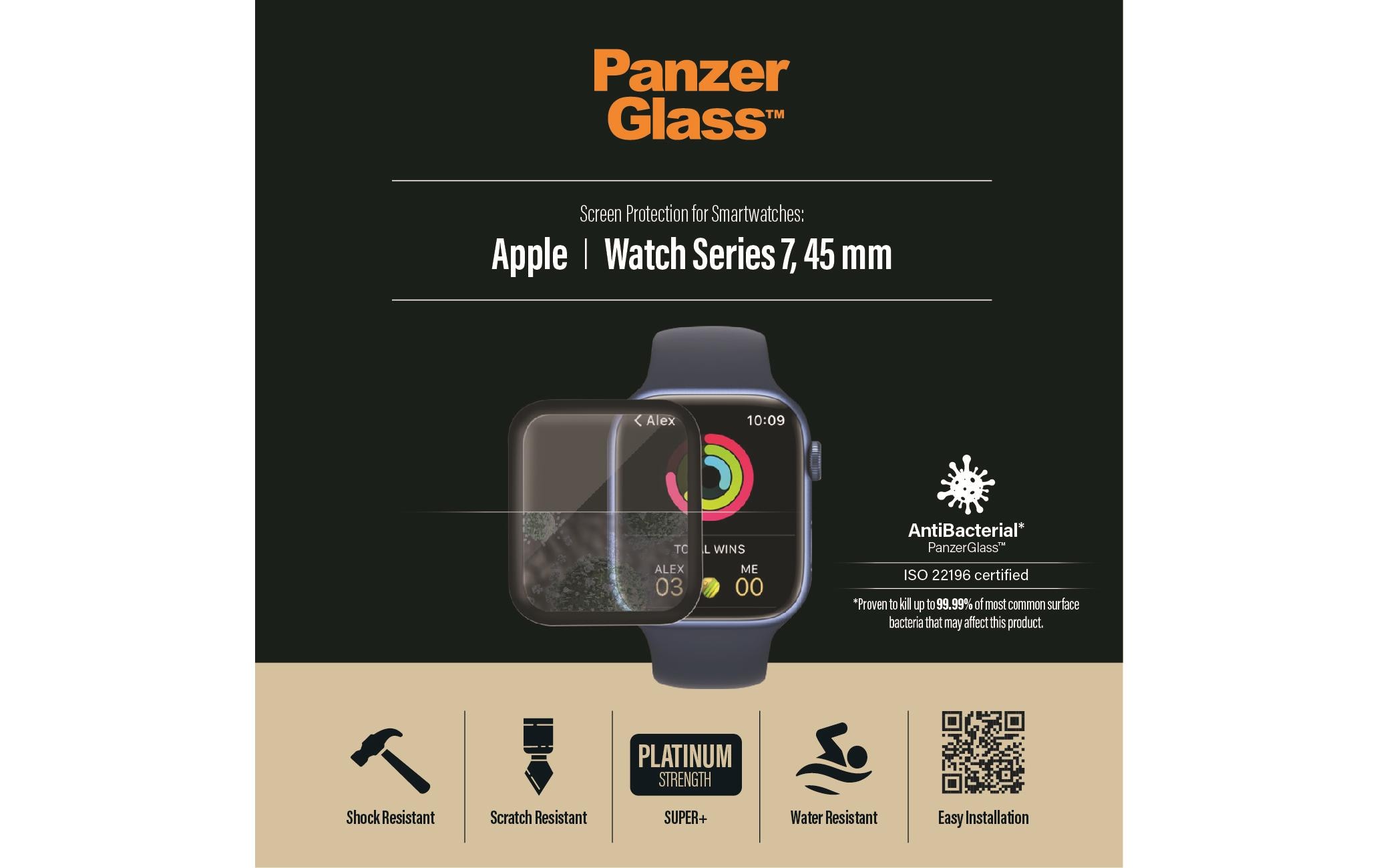 Panzerglass Displayschutz AB Apple Watch Series 7/8 (45 mm) Panzerglass Displayschutz AB Apple Watch Series 7/8 (45 mm)