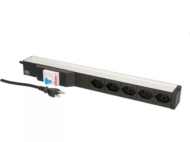Bachmann 19 PDU 5x T23, 1HE, Fi Schalter, Schwarz Bachmann 19 PDU 5x T23, 1HE, Fi Schalter, Schwarz