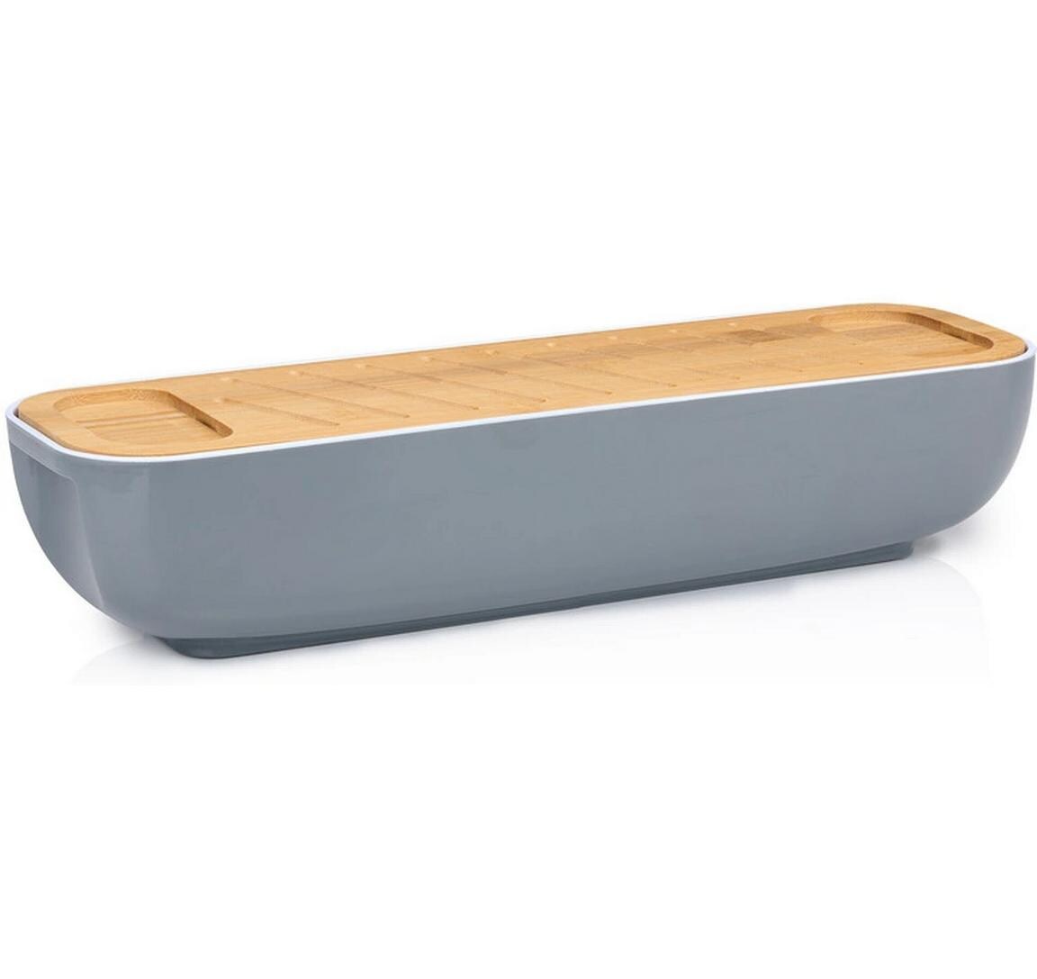 alpina Brotkasten mit Bambusdeckel Grau
