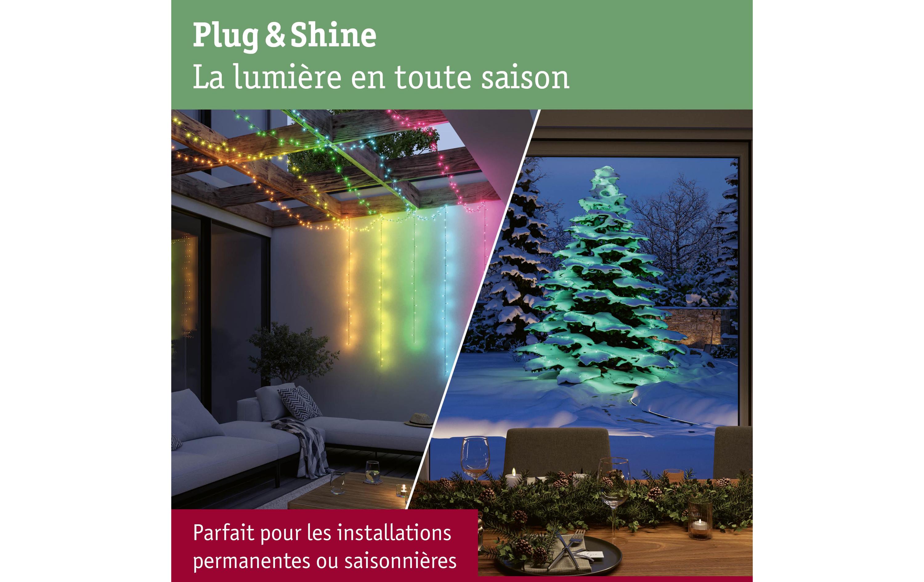 Paulmann LED Lichterkette Plug & Shine Yuna 12.4 m, RGB, Schwarz