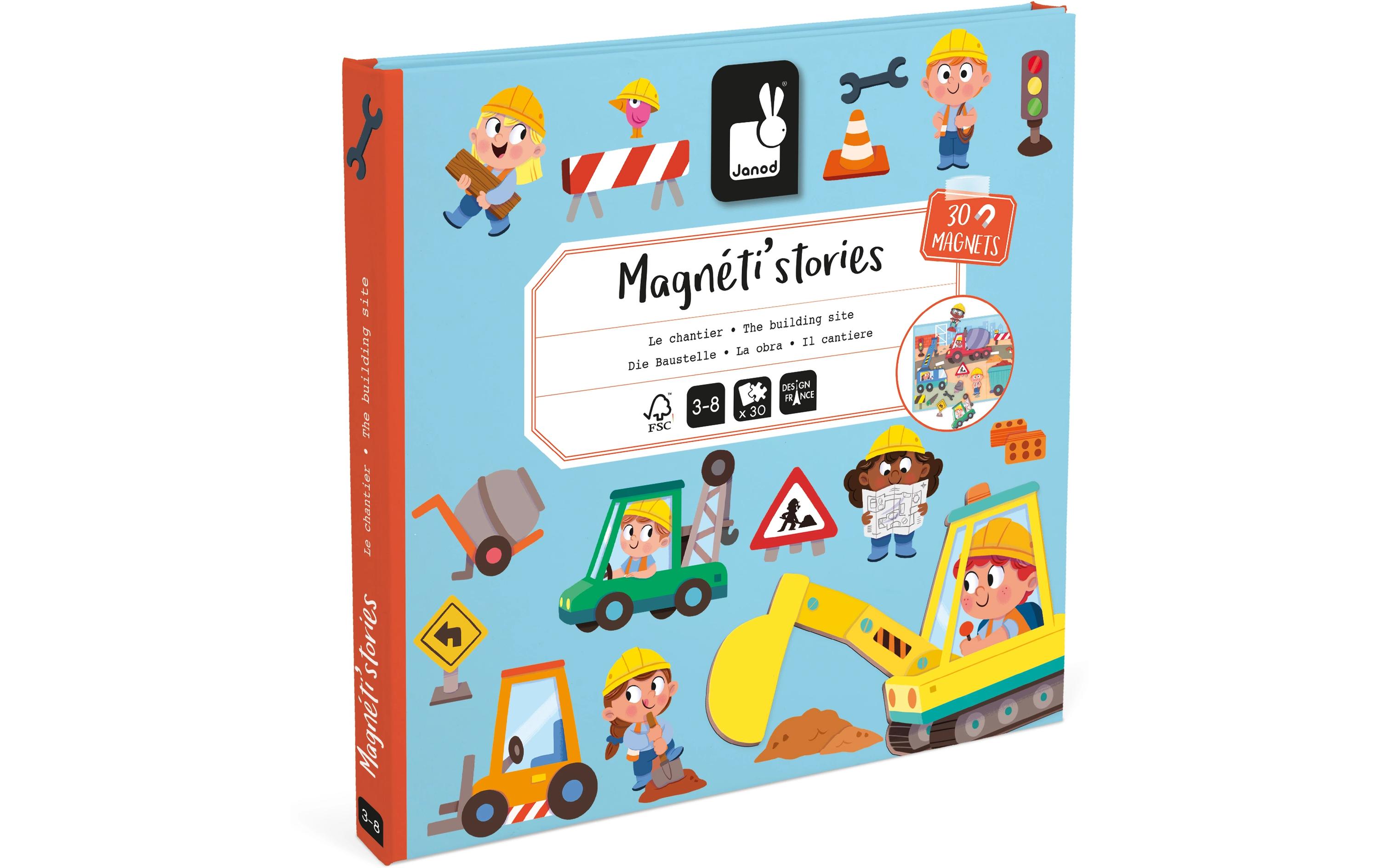 Janod Beschäftigungsspielzeug Magnetistories Baustelle