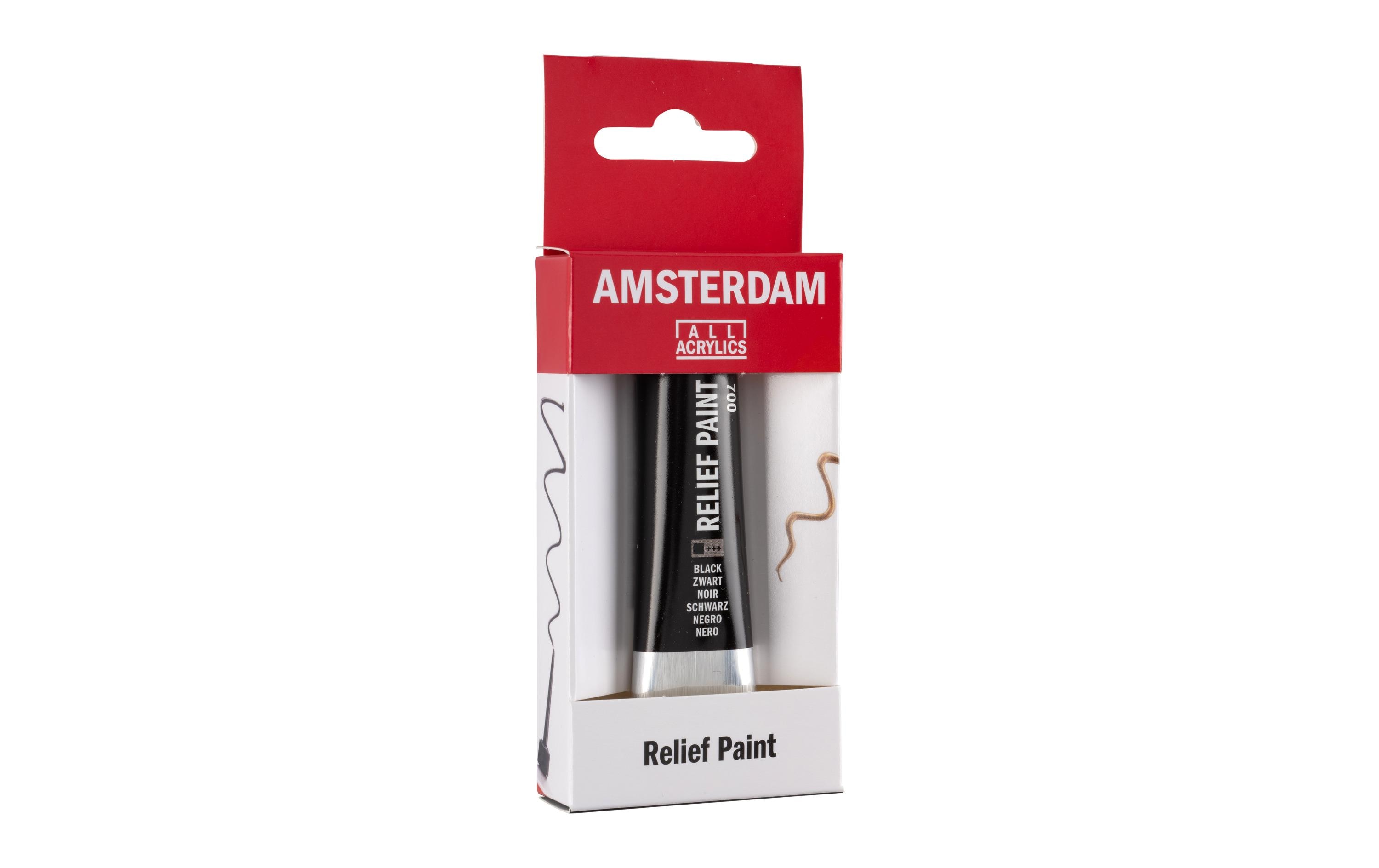 Amsterdam Acrylfarbe Reliefpaint 700 Schwarz deckend, 20 ml Amsterdam Acrylfarbe Reliefpaint 700 Schwarz deckend, 20 ml