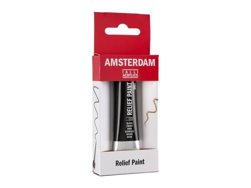 Amsterdam Acrylfarbe Reliefpaint 700 Schwarz deckend, 20 ml Amsterdam Acrylfarbe Reliefpaint 700 Schwarz deckend, 20 ml