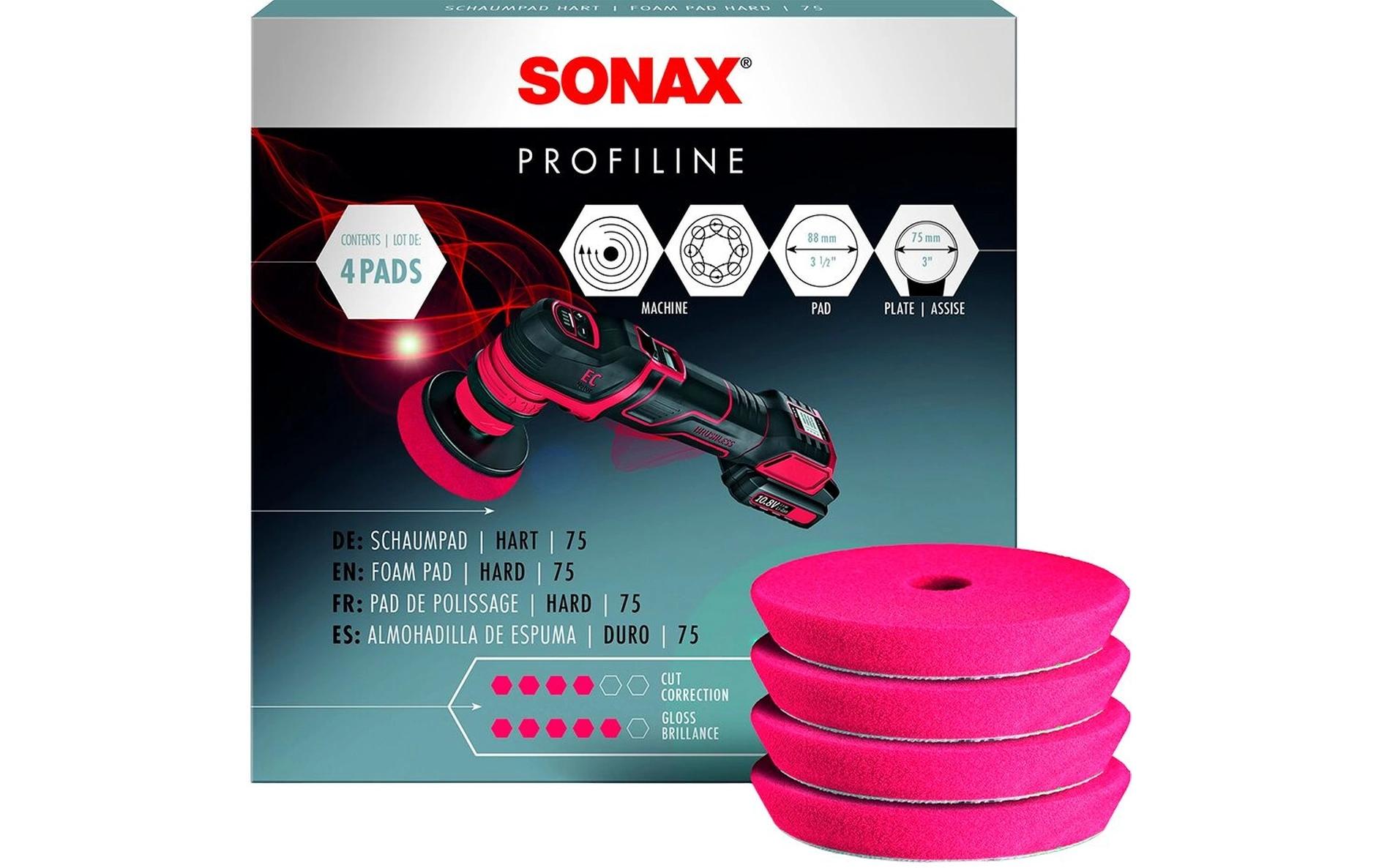Sonax PROFILINE Polierpad, hart, Ø 90 mm, 4 Stück