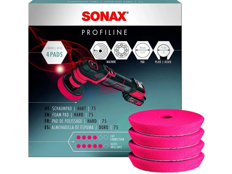 Sonax PROFILINE Polierpad, hart, Ø 90 mm, 4 Stück