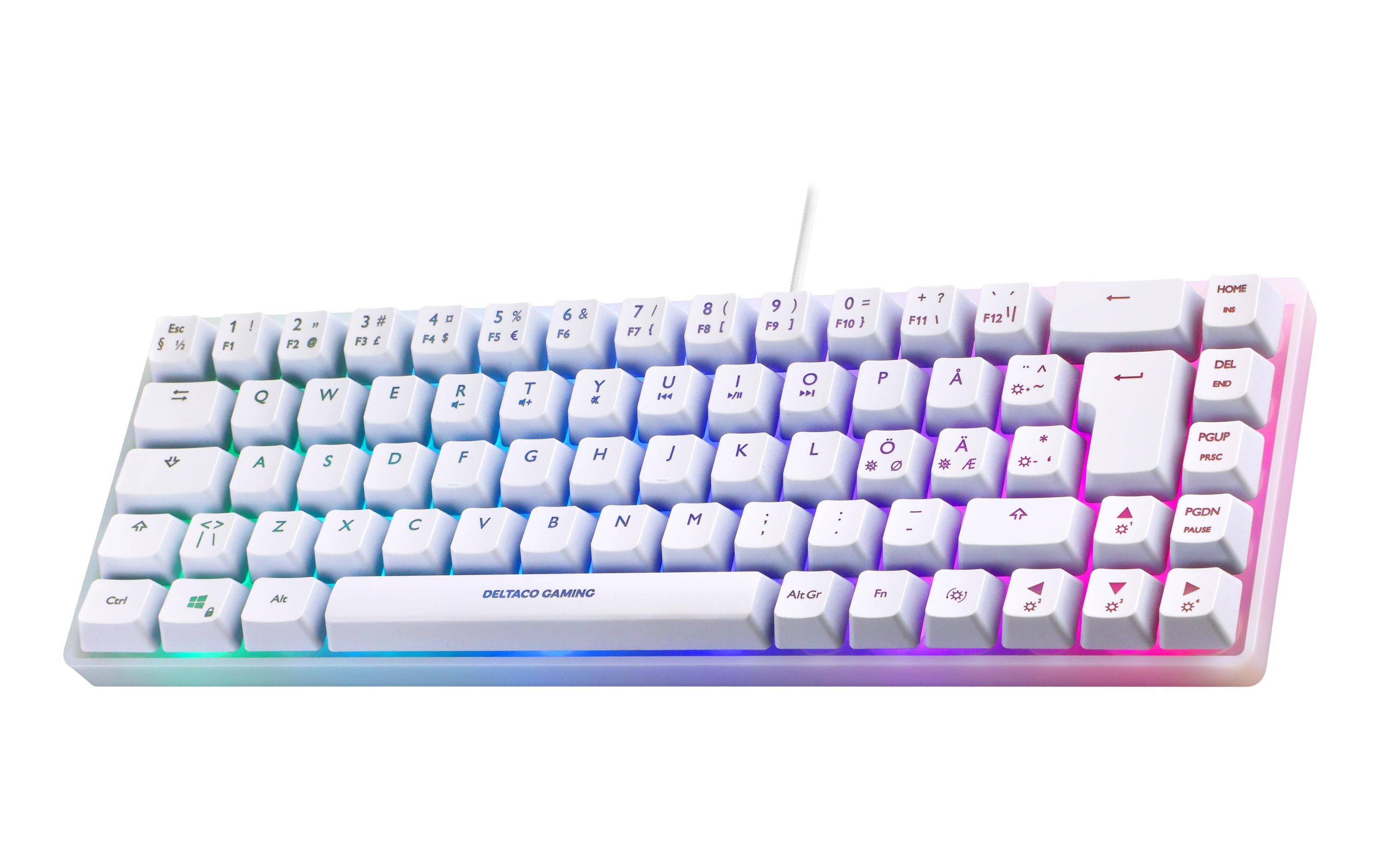 DELTACO Gaming-Tastatur GAM-158-W RGB Weiss DELTACO Gaming-Tastatur GAM-158-W RGB Weiss