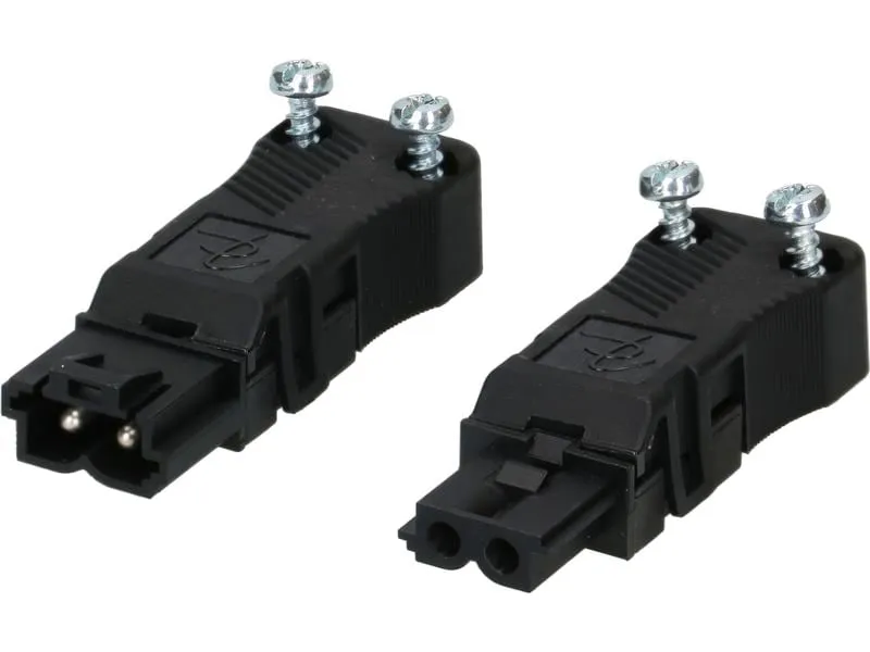 Max Hauri Set Stecker und Kupplung AC 164 flach, 2-polig Max Hauri Set Stecker und Kupplung AC 164 flach, 2-polig