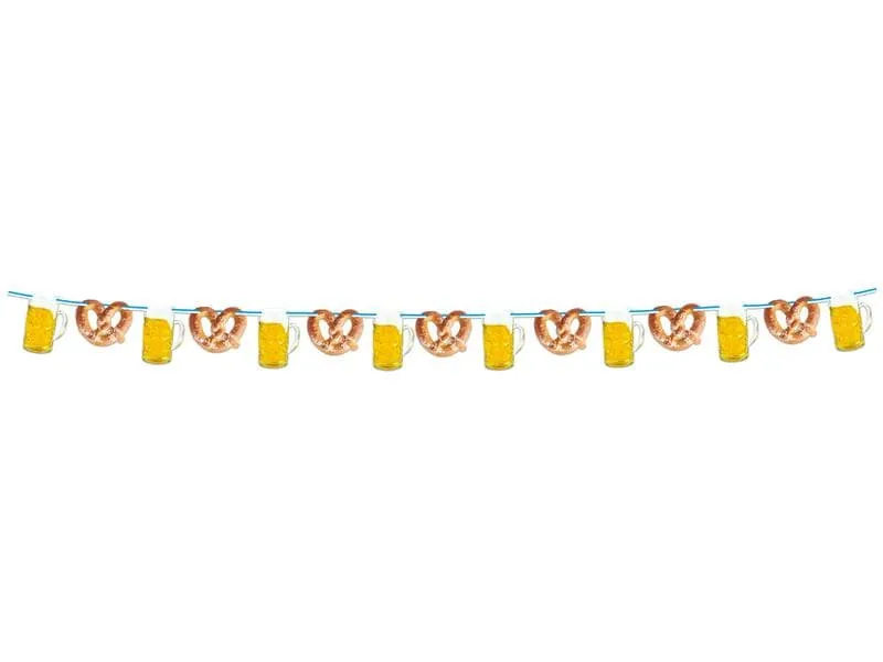 Folat Girlande Brezel und Bierkrug 10 m, Mehrfarbig Folat Girlande Brezel und Bierkrug 10 m, Mehrfarbig