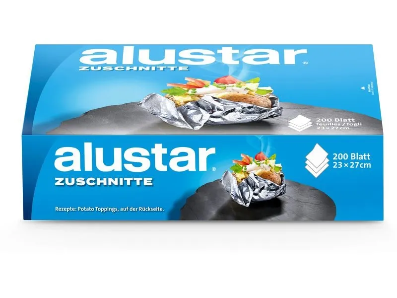 Alustar Alufolie Folienzuschnitte, Silber Dispenser 23 cm x 27 m Alustar Alufolie Folienzuschnitte, Silber Dispenser 23 cm x 27 m
