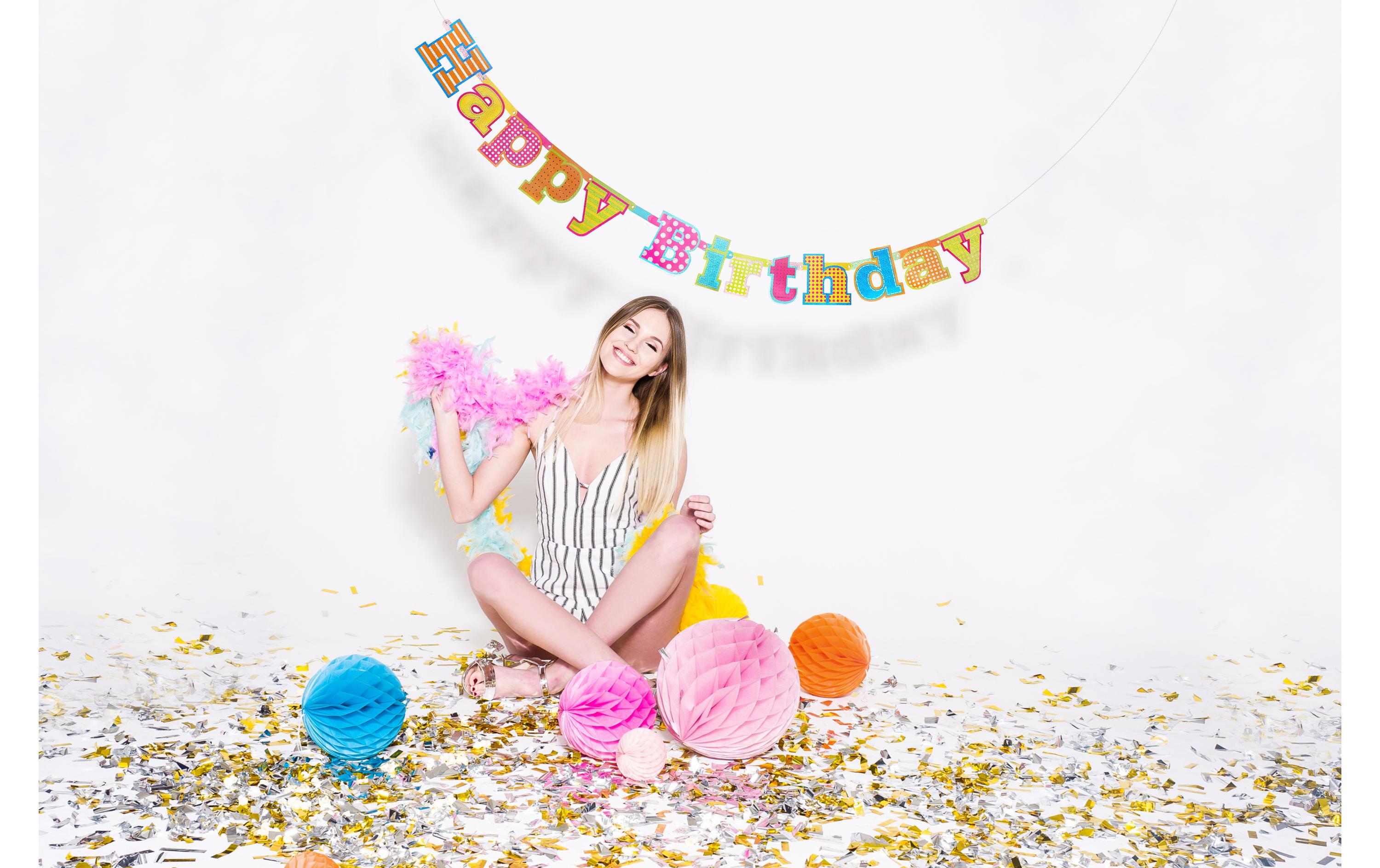 Partydeco Streudeko Konfettikanone Streifen Gold, 80 cm