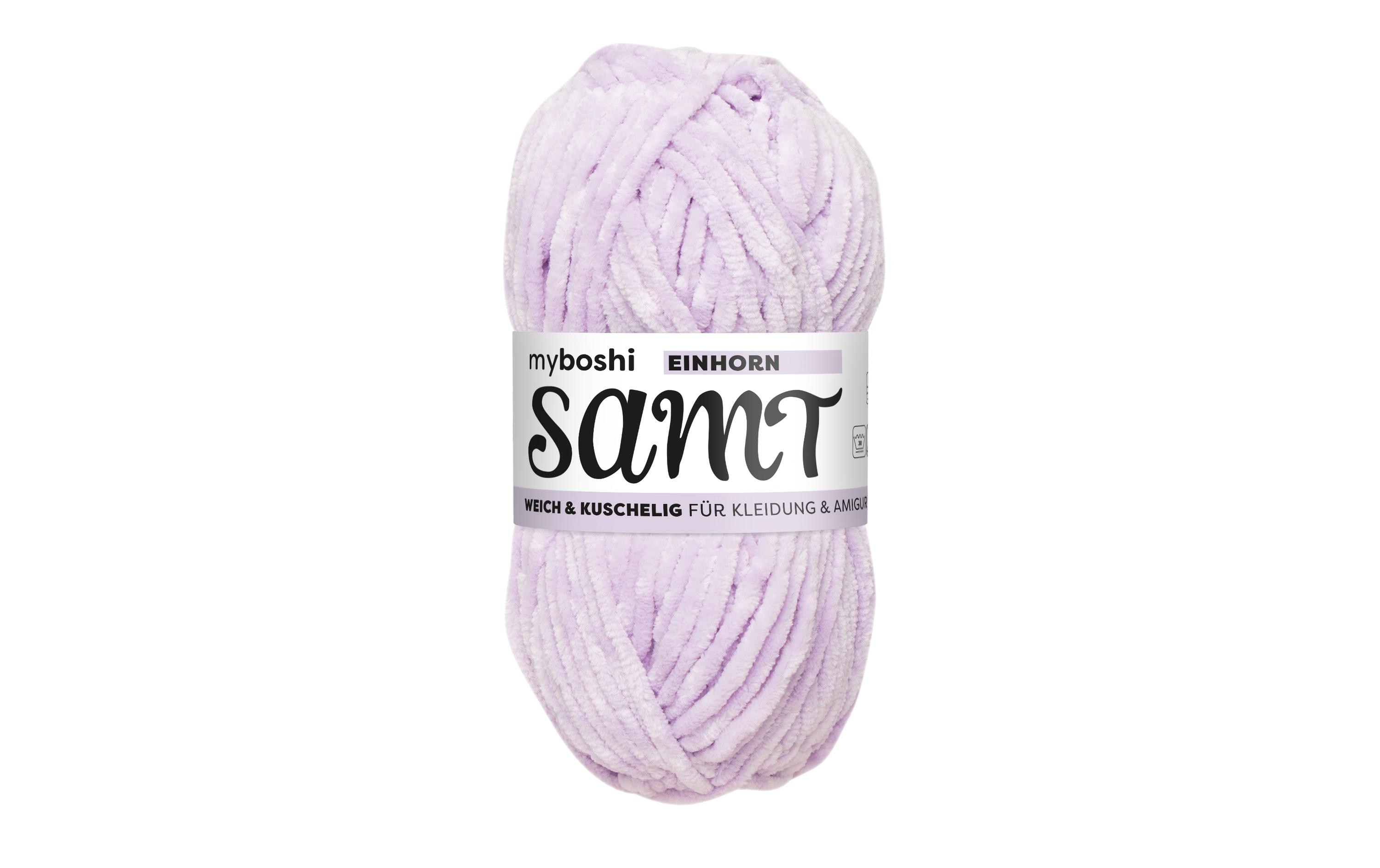 myBoshi Wolle Chenille Samt Einhorn 100 g, 100 m